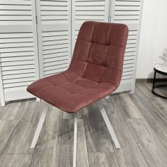 Стул CHILLI-Q SQUARE розовый #15, велюр / белый каркас, 4 шт./1 к, М-City в Кунгуре - kungur.mebel24.online | фото 4
