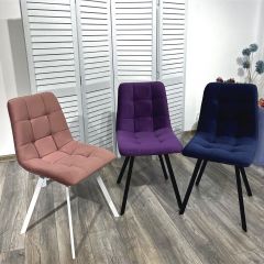 Стул CHILLI-Q SQUARE розовый #15, велюр / белый каркас, 4 шт./1 к, М-City в Кунгуре - kungur.mebel24.online | фото 5
