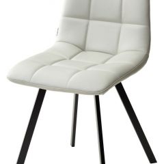Стул CHILLI SQUARE HK017-03 светло-серый, PU/ черный каркас М-City в Кунгуре - kungur.mebel24.online | фото