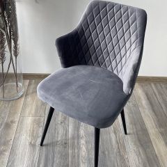 Стул HERMAN 360 град. СЕРЫЙ #27, велюр / черный каркас М-City в Кунгуре - kungur.mebel24.online | фото