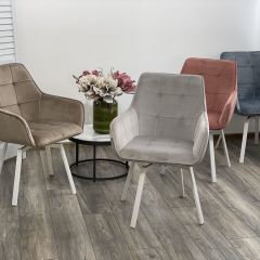 Стул MAVERICK 360 град. поворот. BLUVEL-40 BEIGE/ белый каркас, М-City в Кунгуре - kungur.mebel24.online | фото 3