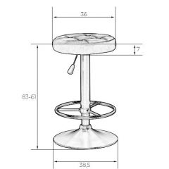 Табурет барный DOBRIN BRUNO LM-5008 (бело-чёрный) в Кунгуре - kungur.mebel24.online | фото 2