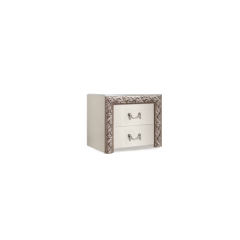 Тумба прикроватная (2 ящика) Тиффани Premium слоновая кость/серебро (ТФТП-2(П) в Кунгуре - kungur.mebel24.online | фото 1