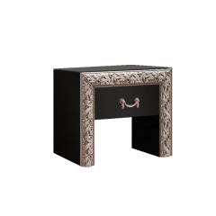 Тумба прикроватная Тиффани Premium черная/серебро (ТФТП-1(П) в Кунгуре - kungur.mebel24.online | фото