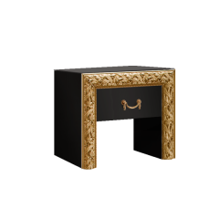 Тумба прикроватная Тиффани Premium черная/золото (ТФТП-1(П) в Кунгуре - kungur.mebel24.online | фото