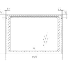 Зеркало Galaxy 100 alum с подсветкой Sansa (SG1008Z) в Кунгуре - kungur.mebel24.online | фото 7