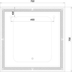 Зеркало Паликир 700х700 с подсветкой Домино (GL7051Z) в Кунгуре - kungur.mebel24.online | фото 6