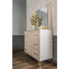 Зеркало ППУ Lara (бежевый глянец) в Кунгуре - kungur.mebel24.online | фото 3