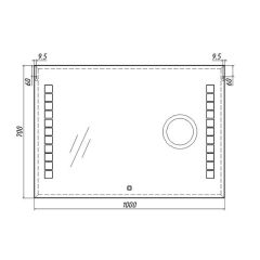 Зеркало Quadro 100 alum (линза) с подсветкой Sansa (SQL1030Z) в Кунгуре - kungur.mebel24.online | фото 8