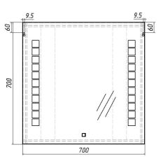 Зеркало Quadro 70 alum с подсветкой Sansa (SQ1016Z) в Кунгуре - kungur.mebel24.online | фото 6