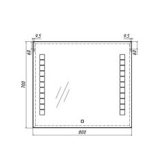 Зеркало Quadro 80 alum с подсветкой Sansa (SQ1017Z) в Кунгуре - kungur.mebel24.online | фото 7