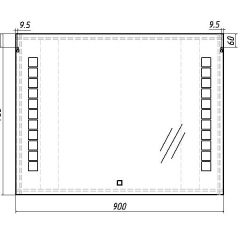 Зеркало Quadro 90 alum с подсветкой Sansa (SQ1018Z) в Кунгуре - kungur.mebel24.online | фото 7