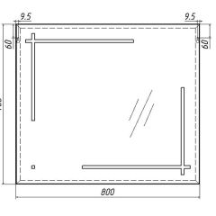 Зеркало Ray 80 black с подсветкой Sansa (SR1037Z) в Кунгуре - kungur.mebel24.online | фото 7