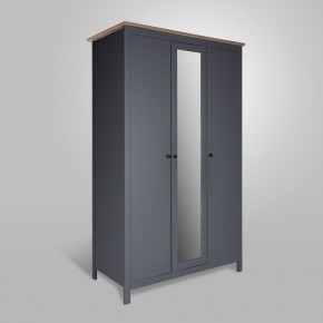 2.08.01.040.15 САГА шкаф 3 двери с зеркалом серый/ясень в Кунгуре - kungur.mebel24.online | фото
