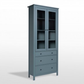 2.08.07.130.6 САГА шкаф с витриной 90 темно-бирюзовый RU в Кунгуре - kungur.mebel24.online | фото