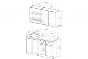 АНТИКА Кухонный гарнитур Медиум 2 (1400 мм) в Кунгуре - kungur.mebel24.online | фото 2