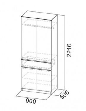 АВИНЬОН Прихожая Шкаф 2-х створчатый с ящиком в Кунгуре - kungur.mebel24.online | фото 3