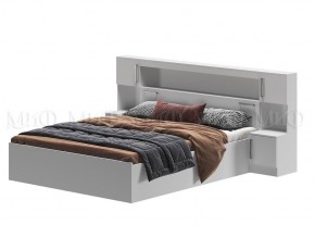 БАСЯ Кровать 1600 с надстройкой и с тумбами (белый) в Кунгуре - kungur.mebel24.online | фото