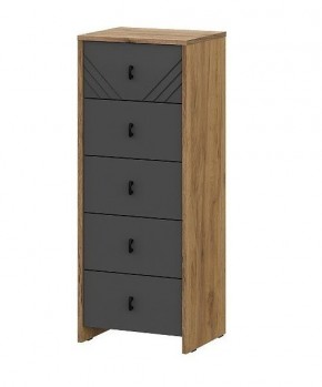 БАЙКАЛ Комод (5 ящиков) Графит/Дуб золотой в Кунгуре - kungur.mebel24.online | фото