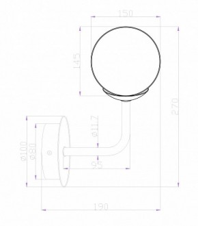 Бра Maytoni Erich MOD221-WL-01-G в Кунгуре - kungur.mebel24.online | фото 2