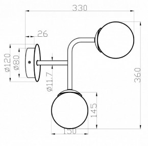Бра Maytoni Erich MOD221-WL-02-G в Кунгуре - kungur.mebel24.online | фото 3