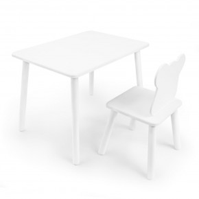 Детский комплект стол и стул «Мишка» Rolti Baby (белый/белый, массив березы/мдф) в Кунгуре - kungur.mebel24.online | фото 1