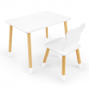 Детский комплект стол и стул «Мишка» Rolti Baby (белый/береза, массив березы/мдф) в Кунгуре - kungur.mebel24.online | фото