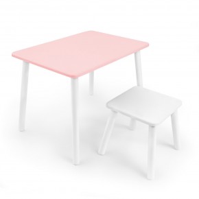 Детский комплект стол и табурет Rolti Baby (розовая столешница/белое сиденье/белые ножки) в Кунгуре - kungur.mebel24.online | фото