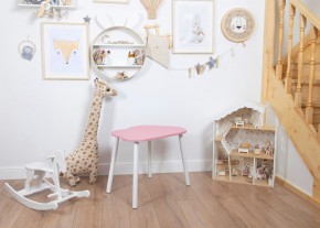Детский стол Rolti Baby «Облачко»  (розовый/белый, массив березы/мдф) в Кунгуре - kungur.mebel24.online | фото 1