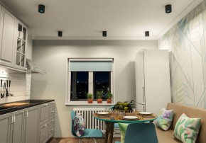 DK3090-BK+CY Светильник накладной IP 20, 10 Вт, GU5.3, LED, черный/голубой, пластик в Кунгуре - kungur.mebel24.online | фото 2