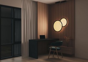 DK6606-BK Подвесной вертикальный светильник Veil со светодиодом H1700 d600 220V 48W 3000-6000K IP20 черный алюминий в Кунгуре - kungur.mebel24.online | фото 5