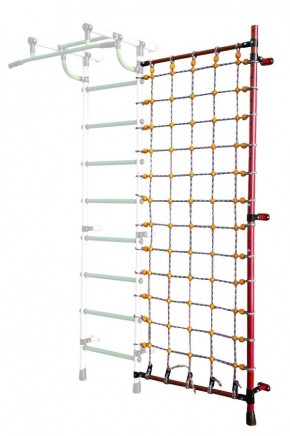 Дополнительная стойка к пристенному ДСК с сеткой для лазания, цв. красный в Кунгуре - kungur.mebel24.online | фото