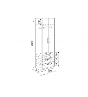 Дуглас (подростковая) М04 Шкаф с ящиками в Кунгуре - kungur.mebel24.online | фото 3