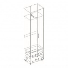ГРАФ Шкаф 2-х створчатый с 2 ящиками (темно серый) в Кунгуре - kungur.mebel24.online | фото 2