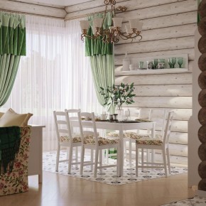 Комлект Вествик обеденный стол и четыре стула, массив сосны, цвет белый в Кунгуре - kungur.mebel24.online | фото 1