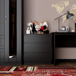 Комод КАСТОР с тремя ящиками, цвет Дуб Венге в Кунгуре - kungur.mebel24.online | фото 3