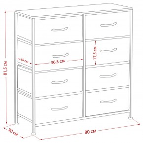 Комод Leset Линкс 8 ящ. (к/з), Каркас Белый, ящики Белые в Кунгуре - kungur.mebel24.online | фото 8