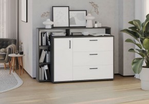 Комод с дверкой и тремя ящиками (графит/белый) в Кунгуре - kungur.mebel24.online | фото 3