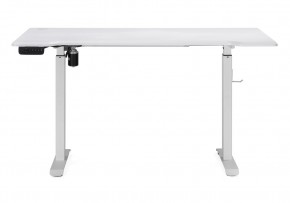 Компьютерный стол Маркос с механизмом подъема 140х80х75 белый / шагрень белая в Кунгуре - kungur.mebel24.online | фото 3