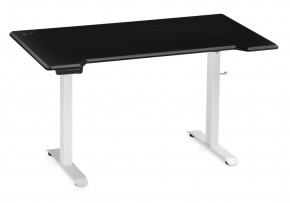 Компьютерный стол Маркос с механизмом подъема 140х80х75 черная шагрень / белый в Кунгуре - kungur.mebel24.online | фото 2
