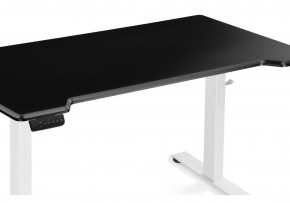 Компьютерный стол Маркос с механизмом подъема 140х80х75 черная шагрень / белый в Кунгуре - kungur.mebel24.online | фото 6