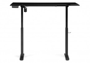 Компьютерный стол Маркос с механизмом подъема 140х80х75 черный / шагрень черная в Кунгуре - kungur.mebel24.online | фото 4