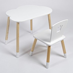 Комплект детский стол ОБЛАЧКО и стул КОРОНА ROLTI Baby (белая столешница/белое сиденье/береза ножки) в Кунгуре - kungur.mebel24.online | фото