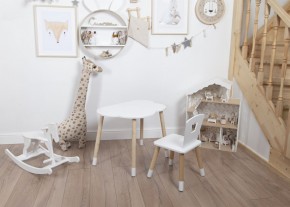 Комплект детский стол ОБЛАЧКО и стул КОРОНА ROLTI Baby (белая столешница/белое сиденье/береза ножки) в Кунгуре - kungur.mebel24.online | фото 5