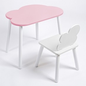 Комплект детский стол ОБЛАЧКО и стул ОБЛАЧКО ROLTI Baby (розовая столешница/белое сиденье/белые ножки) в Кунгуре - kungur.mebel24.online | фото 1