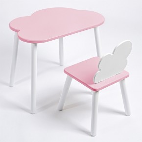 Комплект детский стол ОБЛАЧКО и стул ОБЛАЧКО ROLTI Baby (розовая столешница/розовое сиденье/белые ножки) в Кунгуре - kungur.mebel24.online | фото 1