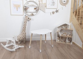 Комплект детский стол ОБЛАЧКО и стул ЗВЕЗДА ROLTI Baby (белая столешница/белое сиденье/береза ножки) в Кунгуре - kungur.mebel24.online | фото