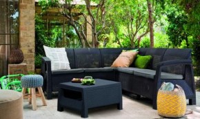 Комплект мебели угловой Корфу Релакс Сет (CORFU II RELAX SET) графит в Кунгуре - kungur.mebel24.online | фото 3