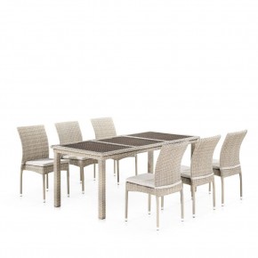 Комплект плетеной мебели T365/Y380C-W85 Latte (6+1) + подушки в Кунгуре - kungur.mebel24.online | фото 1
