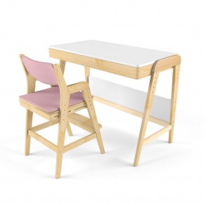 Комплект растущий стол и стул с чехлом 38 попугаев «Вуди» (Белый, Береза, Розовый) в Кунгуре - kungur.mebel24.online | фото